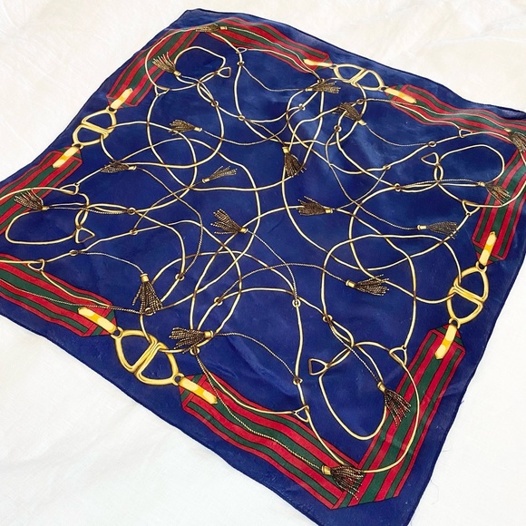 100% Silk Square Scarf, Headband, Bag Accessory - Picture 8 of 9